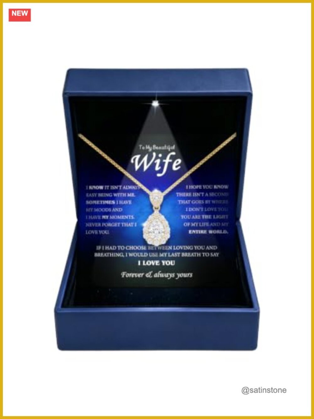 1.5ct Moissanite Teardrop Pendant Necklace 18K Gold Plated S925 Sterling Silver